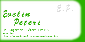 evelin peteri business card