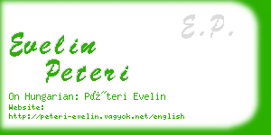 evelin peteri business card